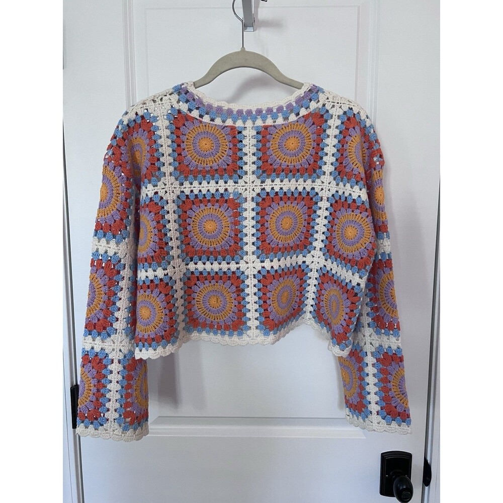 NWT Sincerely Jules Crochet Cropped Sweater 100% Cotton Size Small - Picture 2 of 8